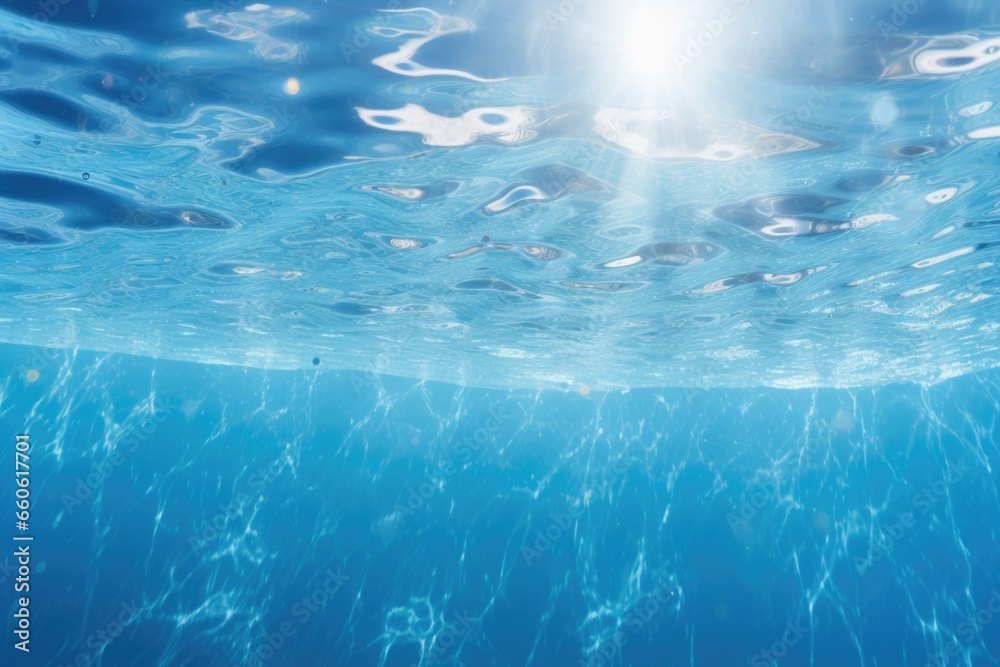 Poster sunlight illuminates the water's surface with a bright and radiant glow. this image can be used to d