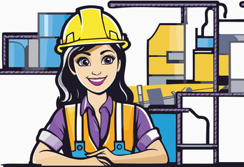 An Illustration of a Construction Worker with Outfit