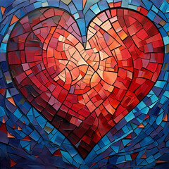 Abstract valentine's day heart mosaic