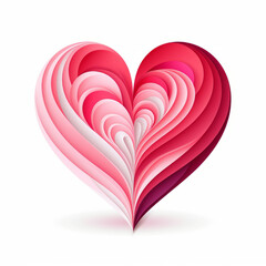 Abstract red and pink snooth wavy valentine's day heart background