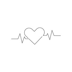 Heart beat icon. Heart and cardiorgam, heartbeat icon. Heartbeat, heart beat pulse icon. Vector illustration. stock image.