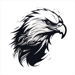 Minimalistic Eagle Cartoon Doodle Line Art