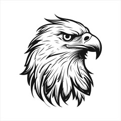 Minimalistic Eagle Cartoon Doodle Line Art