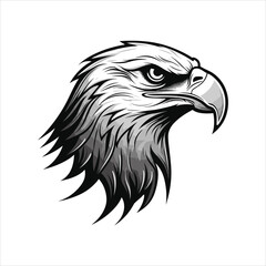 Minimalistic Eagle Cartoon Doodle Line Art