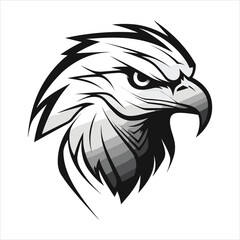 Minimalistic Eagle Cartoon Doodle Line Art