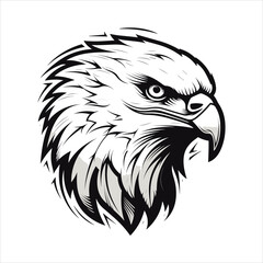 Minimalistic Eagle Cartoon Doodle Line Art