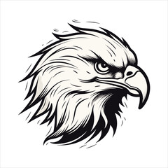Obraz premium Minimalistic Eagle Cartoon Doodle Line Art