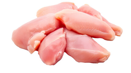 Fresh chicken meat isolated on transparent background.