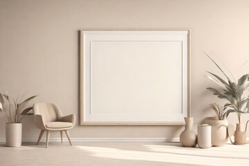 a white frame on wall