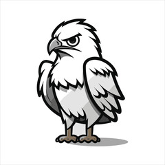 Minimalistic Eagle Cartoon Doodle Line Art