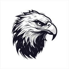 Minimalistic Eagle Cartoon Doodle Line Art