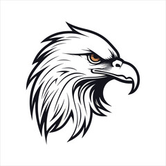 Minimalistic Eagle Cartoon Doodle Line Art