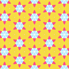 Seamless pattern with decorative floral elements. Shades of pink, yellow. Mexico floral mosaic,Ceramic tiles in a classic design feature intricate floral and leaf motifs, highlighting. 