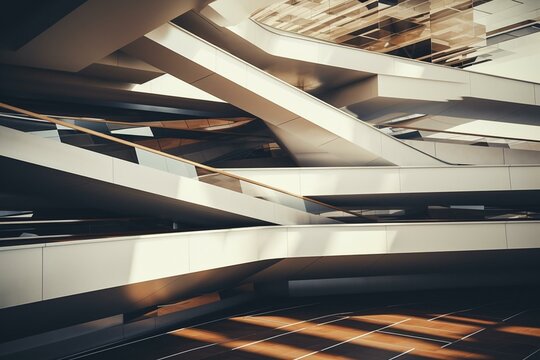 Abstract Architectural Lines In A Modern Background. Generative AI