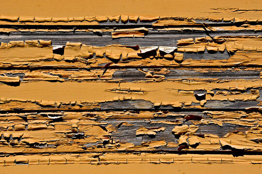 Peeling yellow lead based paint 