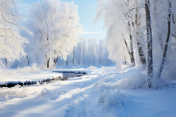 Obraz premium snow covered trees