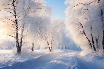 Obraz premium winter landscape with trees