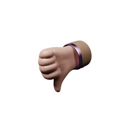 Hand of realistic 3d design in cartoon style. Transparent PNG
