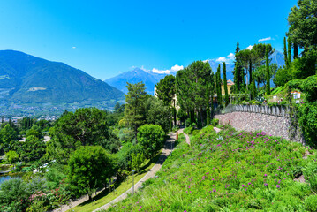 Gärten von Schloss Trauttmansdorff in Meran, Südtirol (Italien)