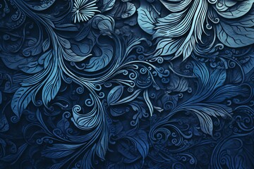 Close-up of a mysterious pattern against a blue background. Generative AI