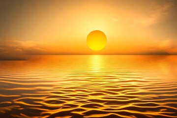 a yellow sun on a sunrise horizon background.