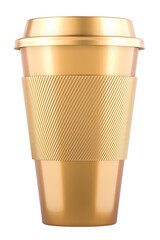Golden hot drink award, 3D rendering isolated on transparent background