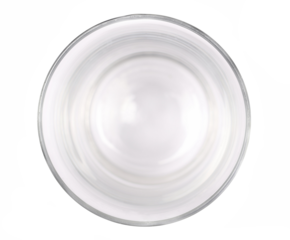 Empty glass isolated on white, top view, clipping path