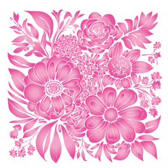 Fototapeta na wymiar pink flower mosaic, flower bouquet, flower pattern