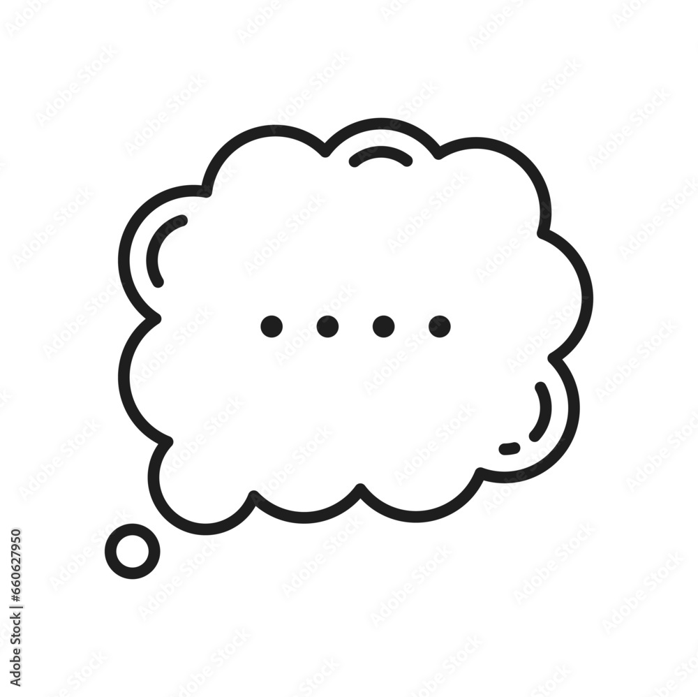 Poster Speech balloon, comment or gossip isolated outline icon. Vector chat bubble thin line icon. Conversation or communication frame talk say chat box