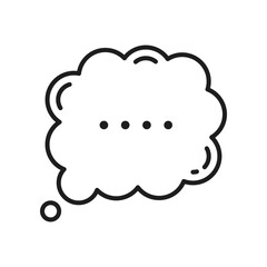 Speech balloon, comment or gossip isolated outline icon. Vector chat bubble thin line icon. Conversation or communication frame talk say chat box