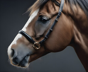 Majestic Horse Close-Up: Portrait of a Beautiful Equine. generative AI