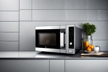 a modern microwave oven with a digital display.