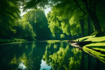 Foto op Plexiglas lake in the forest © Irum