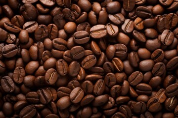 Rich Brown coffee beans. Seed cafe texture. Generate Ai