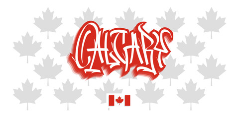 Calgary Canada Graffiti Tag Vector Design On White Background Eps 10