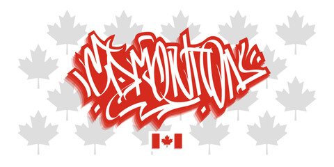 Edmonton Canada Graffiti Tag Vector Design On White Background Eps 10