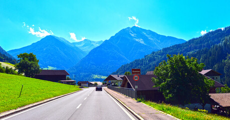 Timmelsjochstraße zwischen Moos und St. Leonhard in Passeier in Südtirol, Italien