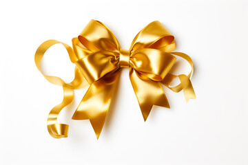 Golden bow concept made from satin ribbon.