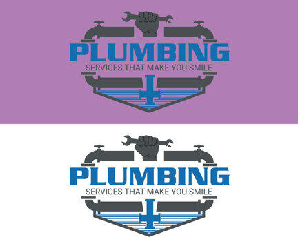 plumbing service and mechanic logo, Plumbing service logo template