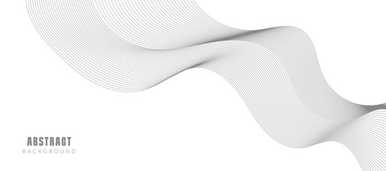 Abstract vector background with grey wavy lines