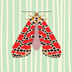 Colorful Butterfly in a Memphis Style