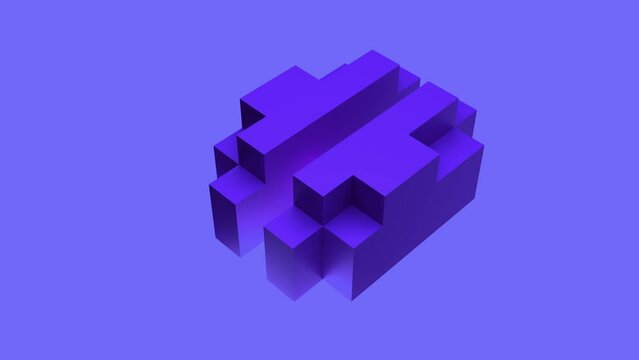 evolution of the brain from an primitiv shape into an organic whole structure. pixel art. NFT style animation.