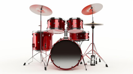 Obraz na płótnie Canvas Sound cymbal isolated drum instrument white background jazz set percussion musical equipment kit