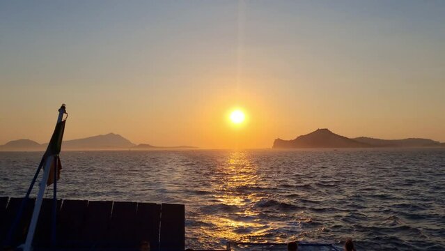 Procida Island - Italy - Campania - Sunset between the islands of Procida and Ischia