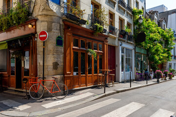 Cozy street in Paris, France. Architecture and landmark of Paris. Cozy Paris cityscape. - 660636974