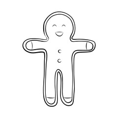 Simple Vector Illustration in Doodle Style Gingerbread. 