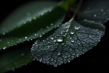 Emerald Elegance A Dew-Kissed Leaf - Generative AI Edition




