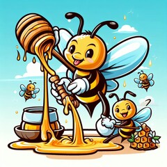 miel et abeille généré par IA 