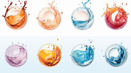 Abstract colorful soft drink bubble, splash effect - obrazy, fototapety, plakaty