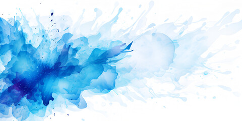 Fototapeta na wymiar Blue watercolor spot splash on white background